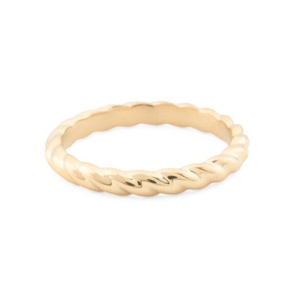 MILOR GOLD Gold Made In Italy 14kt Gold Braided Stacking Ring - Picture 1 of 2